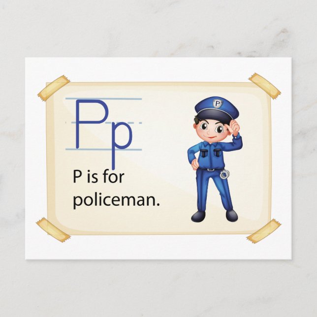 A letter P for policeman Postcard (Front)