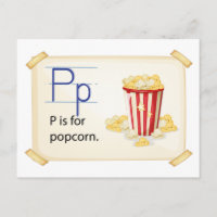 A letter P for popcorn