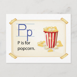 A letter P for popcorn Postcard