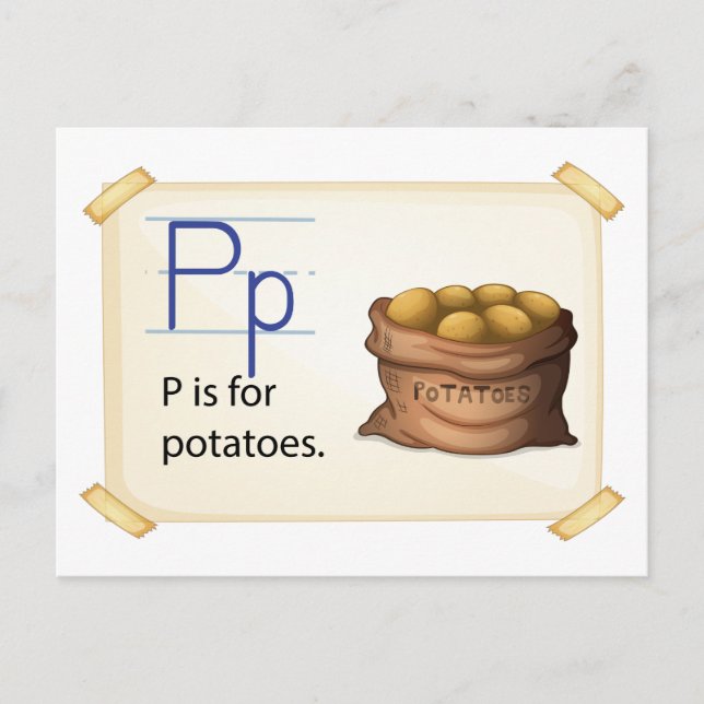A letter P for potatoes Postcard (Front)