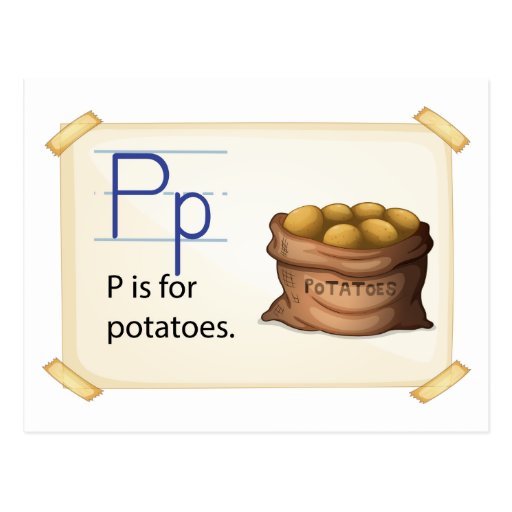 Image of A letter P for potatoes Postcard