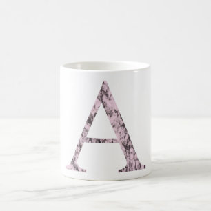 A letter Pink marble Alpha symbol   Greek Alphabet Coffee Mug