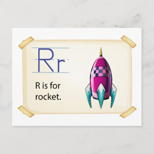 A letter R for rocket Postcard