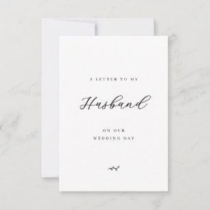 A Letter to My Husband on Our Wedding Day Card