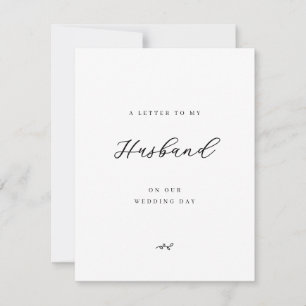 A Letter to My Husband on Our Wedding Day Card