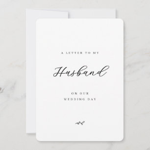 A Letter to My Husband on Our Wedding Day Rounded Card