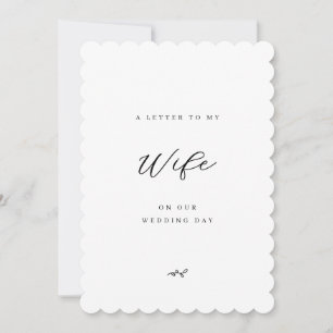 A Letter to My Wife on Our Wedding Day Minimalist Card