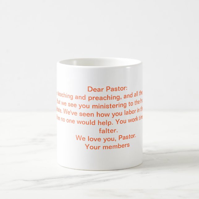A Letter To the Pastor Coffee Mug (Center)