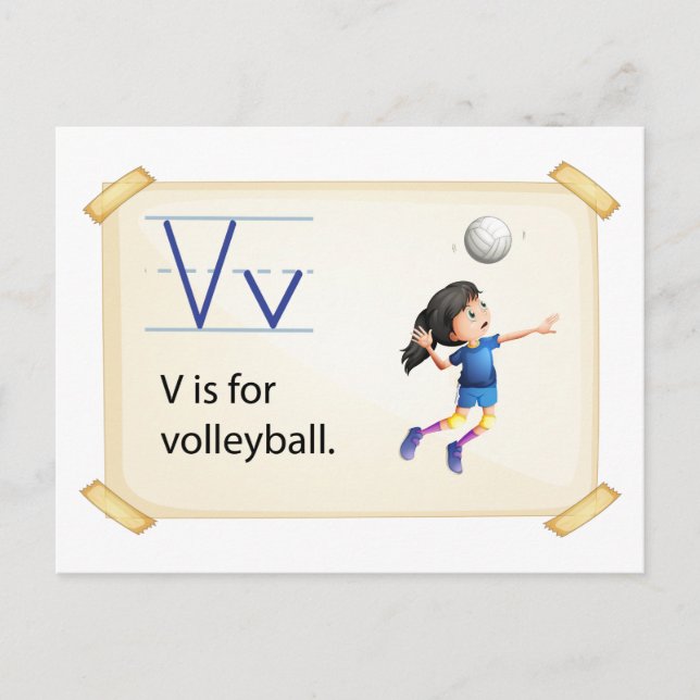 A letter V for volleyball Postcard (Front)