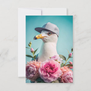 A letter with a seagull thank you card