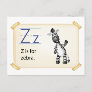 A letter Z for zebra Postcard