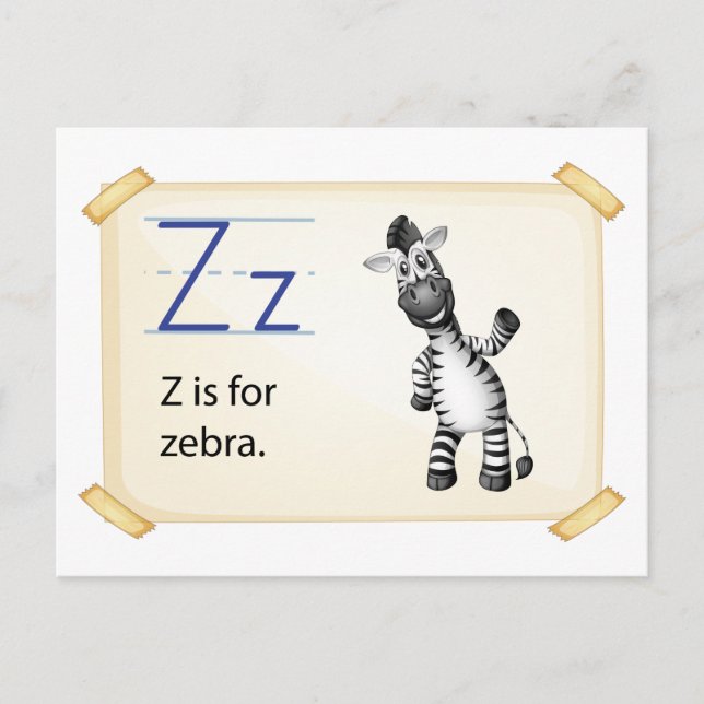 A letter Z for zebra Postcard (Front)