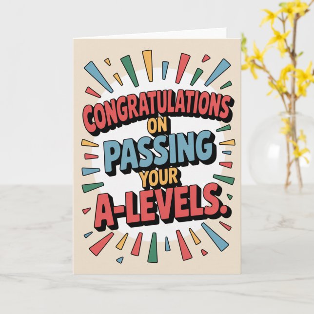 A Level Exam Floral Congratulation Graduation  Card (Yellow Flower)