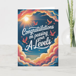 A Level Exam sky sunshine Congratulation cards