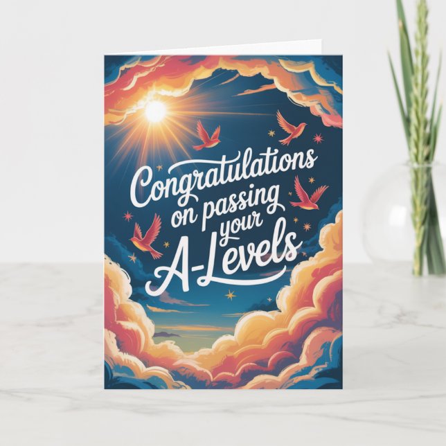 A Level Exam sky sunshine Congratulation cards (Front)
