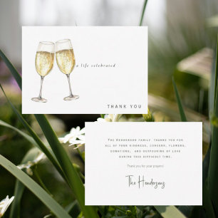 A Life Celebrated Champagne Bereavement Thank You Card