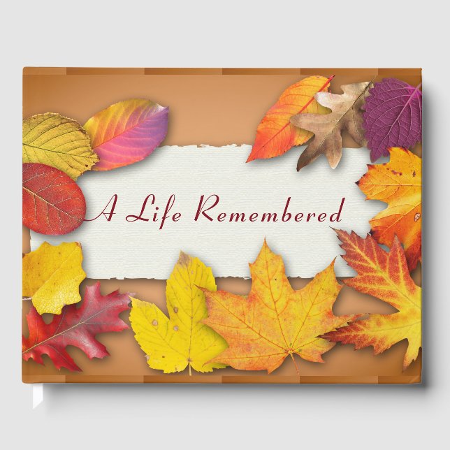 A life remembered:  Funeral Guest Book (Front)