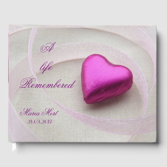 A life remembered:  In Loving Memory Guest Book (Front)