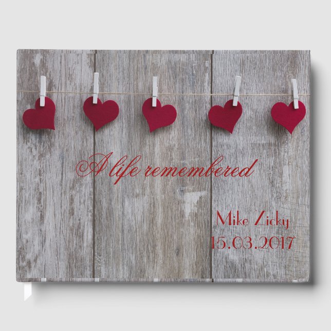 A life remembered:  In Loving Memory Guest Book (Front)