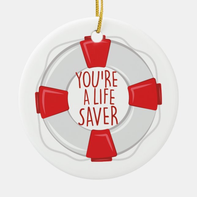 A Life Saver Ceramic Tree Decoration (Front)