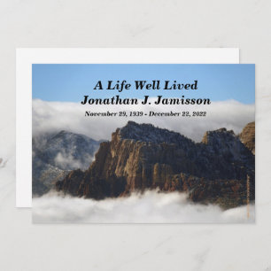A Life Well Lived Service Invitation, Clouds Invitation