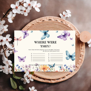 A lifetime butterflies where were they Bridal Game Enclosure Card