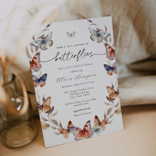 A Lifetime of Butterflies Boho Bridal Shower Invitation