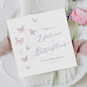 A Lifetime of Butterflies Bridal Shower Napkin