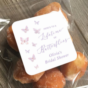 A Lifetime of Butterflies Bridal Shower  Square Sticker