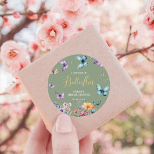 A lifetime of butterflies Bridal Shower Table Classic Round Sticker
