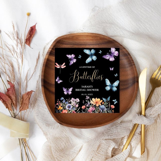 A lifetime of butterflies Bridal Shower Table Napkin (Creator Uploaded)