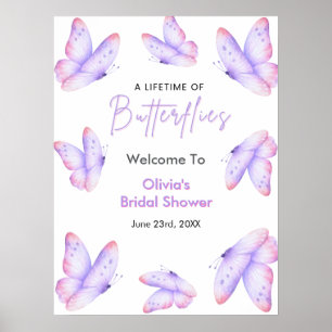 A Lifetime of Butterflies Bridal Shower Welcome  Poster
