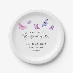 A Lifetime of Butterflies Cute Bridal Shower Paper Plate