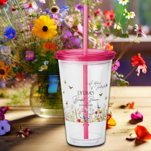 A Lifetime of Butterflies Wildflower Bridal Shower Acrylic Tumbler