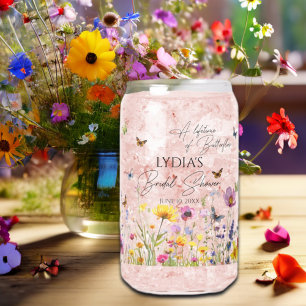 A Lifetime of Butterflies Wildflower Bridal Shower Can Glass