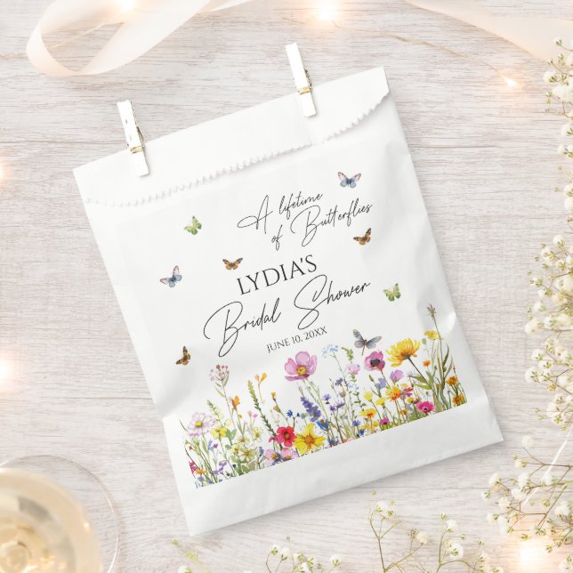 A Lifetime of Butterflies Wildflower Bridal Shower Favour Bags (Clipped)