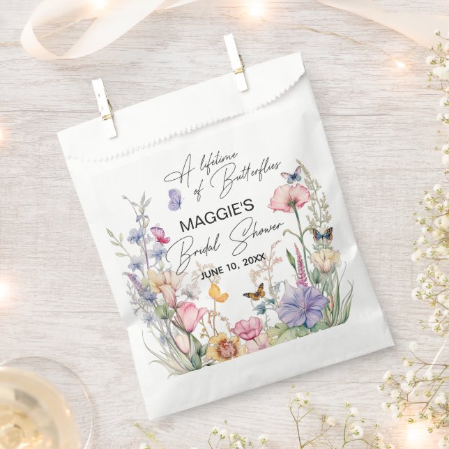 A Lifetime of Butterflies Wildflower Bridal Shower Favour Bags (Clipped)