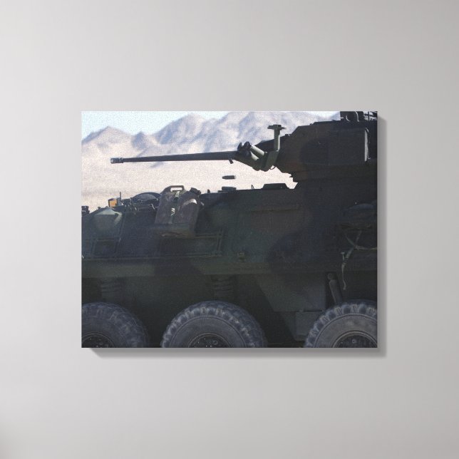 A light armoured vehicle fires canvas print (Front)