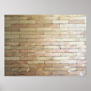 A Light Coloured Brick Wall Poster