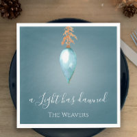 A Light has dawned | Blue Watercolor Christmas