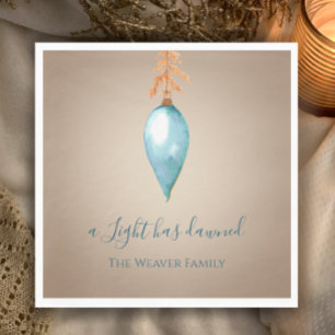 A Light Has Dawned   Watercolor Custom Christmas Napkin