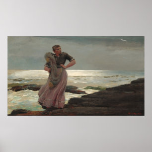 A Light on the Sea - Winslow Homer Fine Art Poster