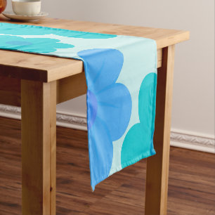 A light Sky Cool Flower Design Short Table Runner