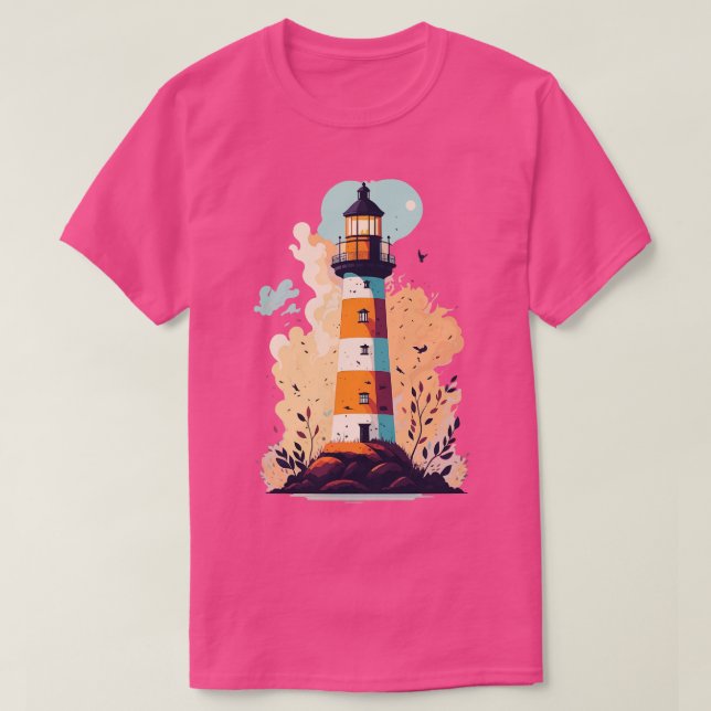 A lighthouse mashup with cross vector art T-Shirt (Design Front)