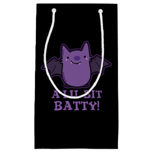 A Lil Bit Batty Funny Baby Bat Pun Dark BG Small Gift Bag