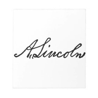 A Lincoln signature Notepad