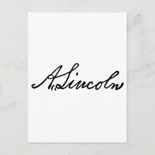 A Lincoln signature Postcard