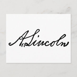 A Lincoln signature Postcard