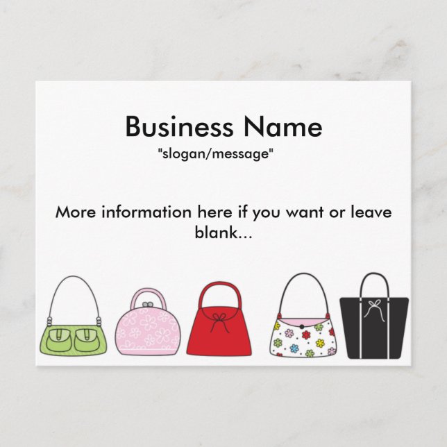 A Line of Purses Postcards (Front)
