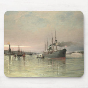 A Liner and Other Shipping before the Statue of Li Mouse Mat